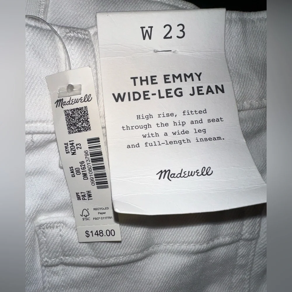 Madewell The Emmy Wide-Leg Jean in Super Stretch Denim Women’s Size 23 Brand New - Picture 6 of 6